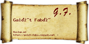 Galát Fabó névjegykártya